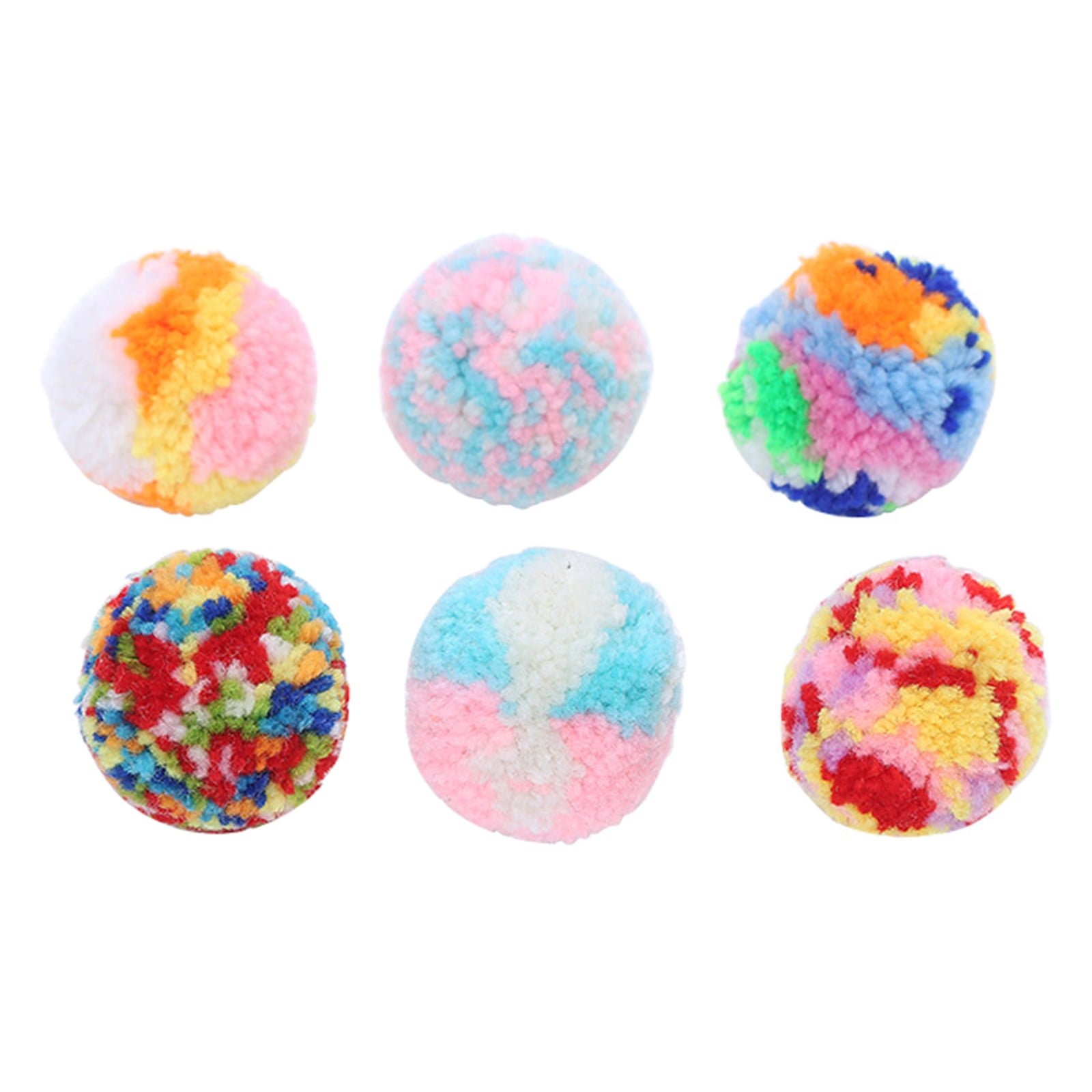 Sorrowso Soft Pom Pom Balls for Cats Lightweight, Interactive, Assorted