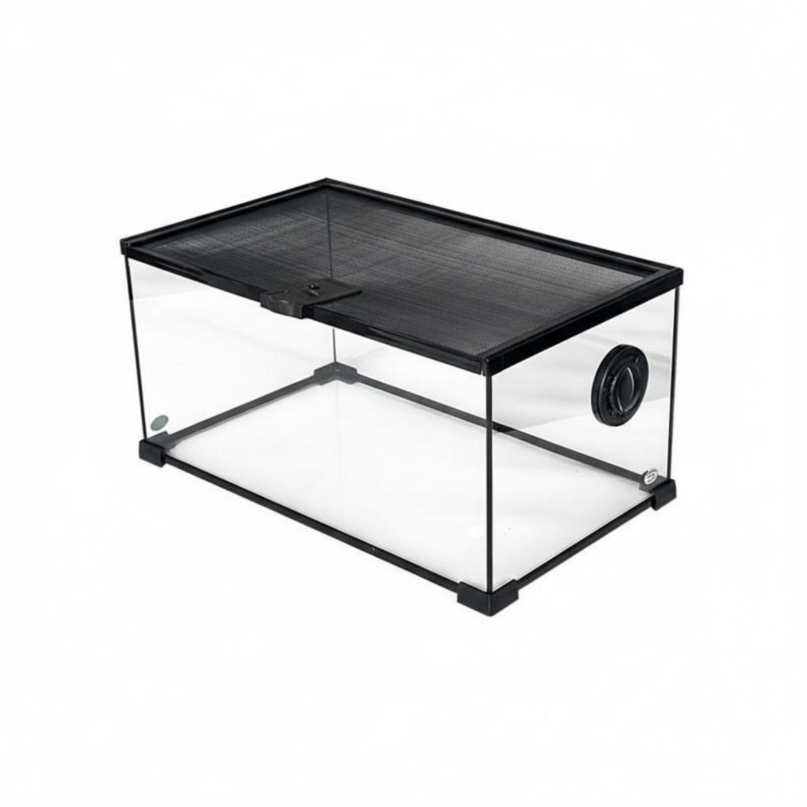 Fzaqwen Reptile Terrarium Breeding Tank Habitat Ultra White Glass Stackable Design with Feeding Port for Lizards Snakes Frogs Turtles Home