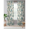 thumbnail image 5 of Sheer Curtains 108 Inches Long, Spring Flowers Semi Sheer Curtains Light Filtering Window Treatment, Vintage Chic Botanical Florals Birds Privacy Voile Drapes for Living Room Bedroom 52x108 Inch, 5 of 7