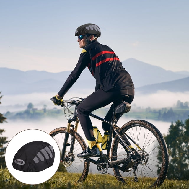 Kroder Bike Helmet Cover with Reflective Strip, High Visibility Waterproof Cycling Bicycle Helmet Rain Cover Breathable Road Bicycle Helmet Water Cover Ride Gear
