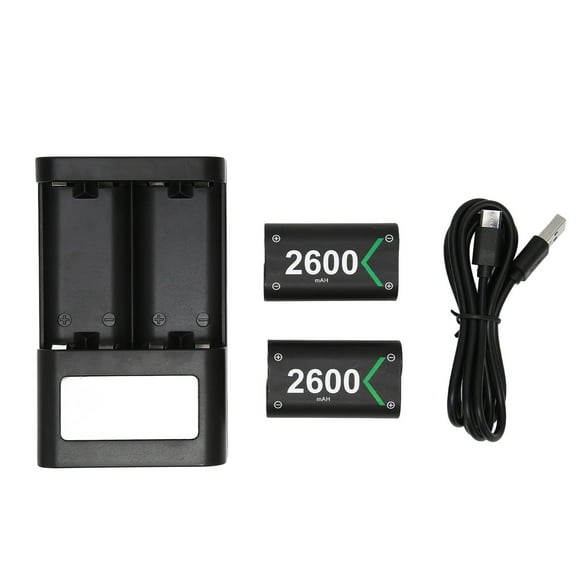 Xbox One Rechargeable Battery Pack - 2x2600mAh with Charger Station - Compatible with Xbox One S and Xbox Series X S