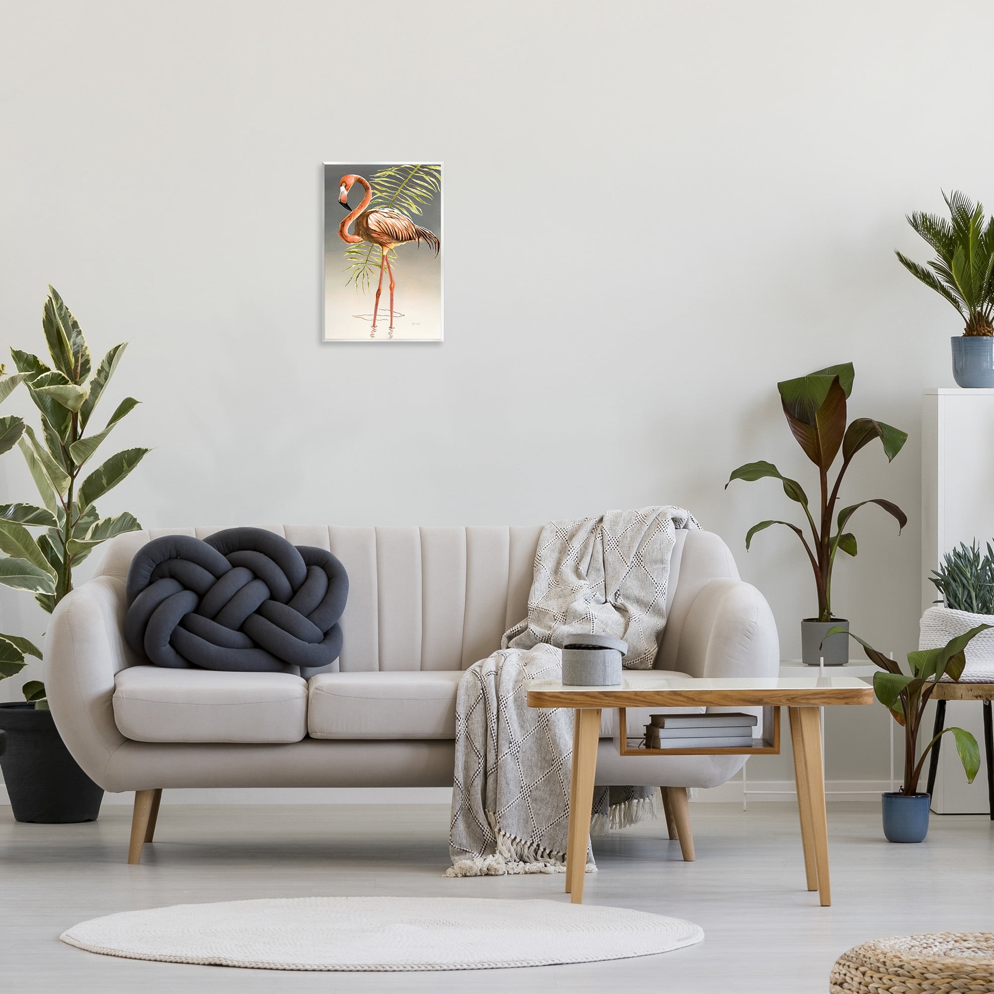 Stupell Industries Flamingo with Water Ripple Animals & Insects Painting Unframed Art Print Wall Art, 13 x 19