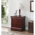thumbnail image 3 of Cherry Wood Nightstand with 2 Drawers - Transitional Style, No Assembly Required, 3 of 5