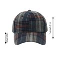 thumbnail image 4 of Garbnen Unisex Fall Winter Vintage Plaid Baseball Cap, Curved Brim Adjustable Back Strap Dad Hat, Soft Thick Fabric Daily Outdoor Hat For Women Men Navy, 4 of 6