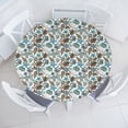 thumbnail image 3 of Ambesonne Medusa Fitted Round Tablecloth, Crabs Octopus Shells Sea, 45"- 56" Diameter, Turquoise Brown, 3 of 5