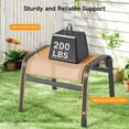 thumbnail image 3 of Dovov 2 Piece Outdoor Patio Ottoman, Portable Outdoor Foot Rest Stackable Ottoman Seat Footrest Metal Textilene Patio Footstools for Recliners, Beige, 3 of 11