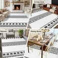 thumbnail image 6 of White Boho Large Area Rugs for Bedroom Living Room, Non Slip Carpet Bedside Rug, Farmhouse Simple Abstract Striped Geometric Rectangular Floor Cover Kitchen Accent Rug 5'x7' for Dining Room/Office, 6 of 9