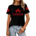 thumbnail image 1 of Gyexs T-Shirt Graphique Patriotique pour Femmes, Tenue d'Été Décontractée, Confortable, Manches Courtes, Col Rond (Noir et P), 1 of 4