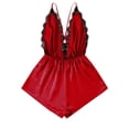 thumbnail image 3 of Fengqque Ladies Sexy Lingerie Lace Deep V Halter Irregular Babydoll Lingerie Dress, 3 of 8