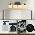 thumbnail image 5 of Newest 24” Modern 4-Light Bathroom Vanity Light, Black Finish with Frosted Glass Shades for Mirror & Vanity, 5 of 9