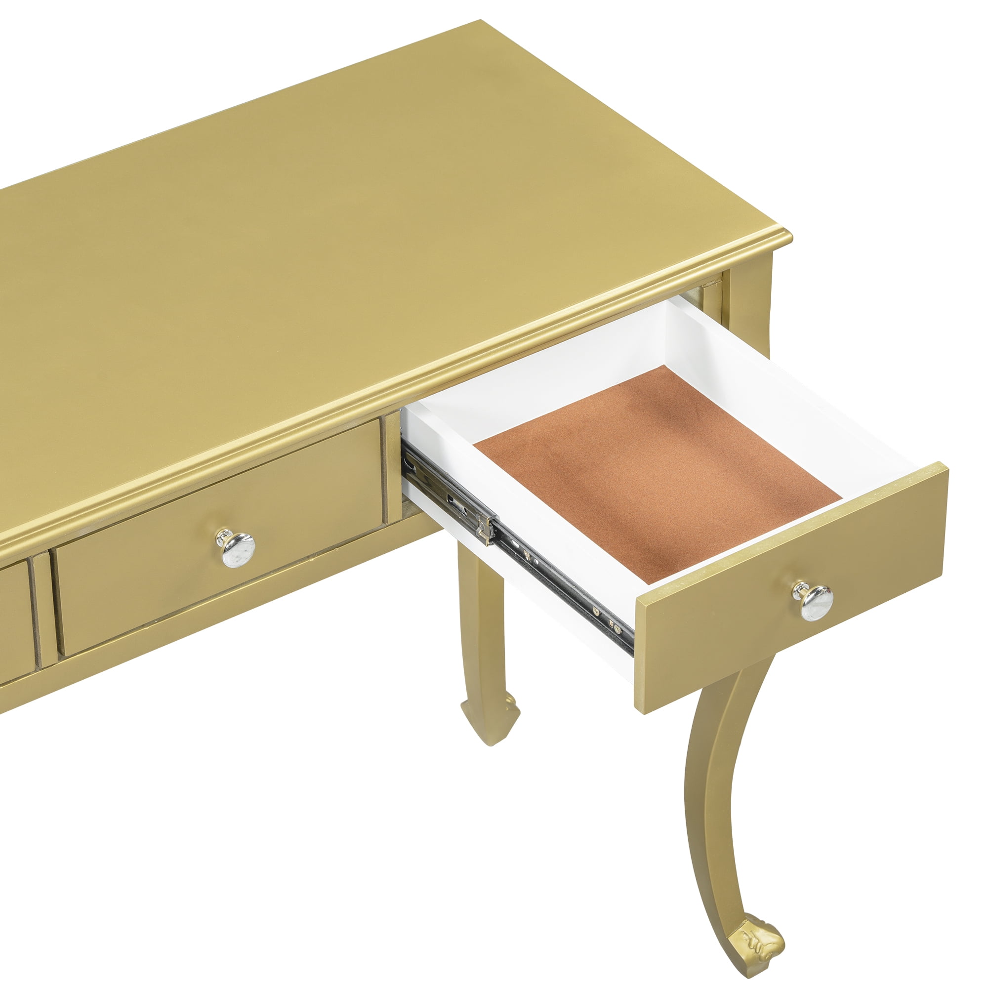 Euroco Vintage Vanity Desk– Elegant Makeup Table with Carved Details and Compact Design