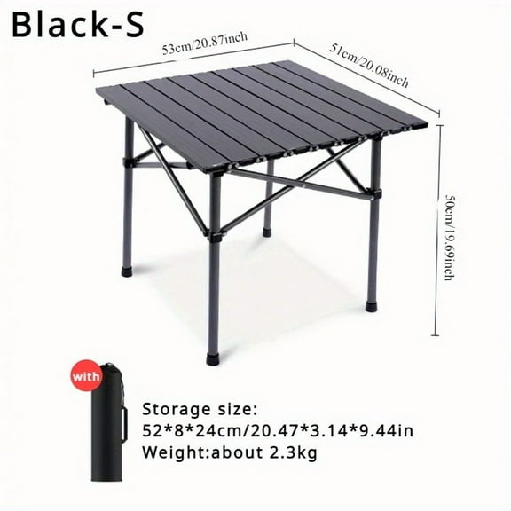 Aluminum Folding Camping Table - 1PC Portable Sturdy Outdoor Table for Beach Picnics & Road Trips - Easy to Clean, Carrying Bag Included