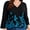 B1-Teal Leafy Print, variant on Plus Size Tops for Women 3/4 Sleeve V Neck Tunic Tops Dressy Casual Blouses Shirts Purple Gray 3X