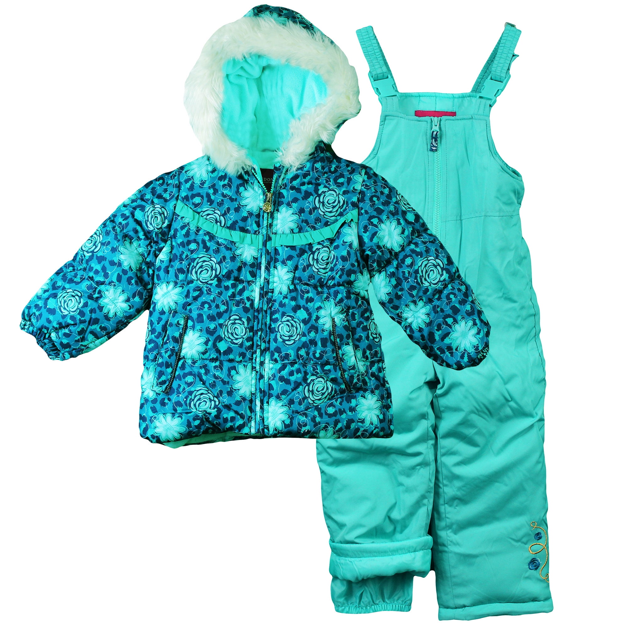 kids boys girls  coverall insulated winter snow suit snowsuit bibs L BLUE 