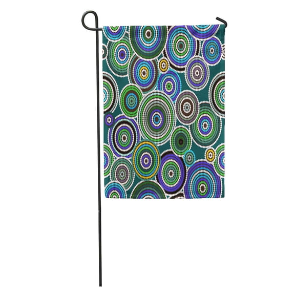 SIDONKU Brown Australian Aboriginal Orange Pattern Australia Indigenous Garden Flag Decorative Flag House Banner 12x18 inch