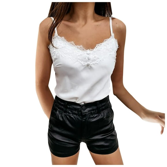 wendunide Tank Top For Women Women Fashion Sexy Vest Sleeveless Loose Camisole Casual Tank Tops Blouse White XXXL