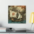 thumbnail image 3 of Boats on Ocean Waves - Canvas, 3 of 10