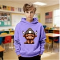 thumbnail image 2 of MAIHAN Highland Cow Hoodies For Kids Cute Cow Print Cozy Pullovers sweatshirts Casual Long Sleeve Fall Winter Sweatshirts(Purple,13-14 Years), 2 of 6