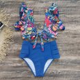 thumbnail image 1 of Traje de baño de bikini con borde de hoja de loto dividido, cintura alta sexy de verano, 1 of 6