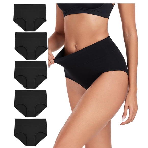 Calzoncillos de cintura alta Wirarpa de algodón para mujer, paquete de 5