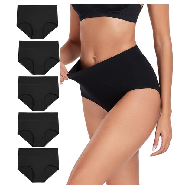 Calzoncillos de cintura alta Wirarpa de algodón para mujer, paquete de 5