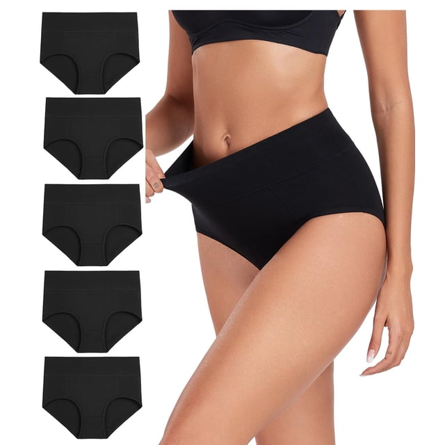 Calzoncillos de cintura alta Wirarpa de algodón para mujer, paquete de 5