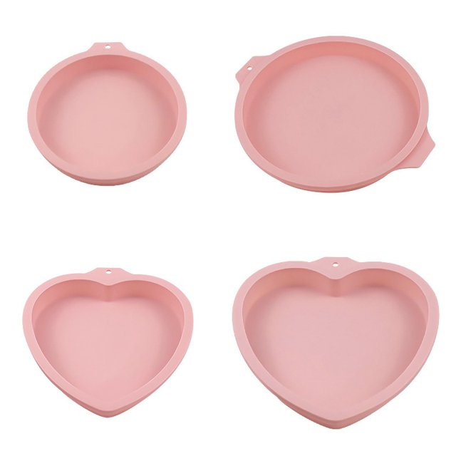Coofit Cake Mold Silicone DIY 4PCS Reusable Baking Mold Cake Pan Bread Mold for Kitchen