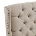 thumbnail image 2 of Fabric Upholstered Loveseat Bench with Button Tufted Wingback, Beige, 2 of 4
