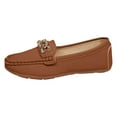 thumbnail image 6 of Pandaie Loafers for Women Casual Comfortable Slip on Dress Flat Shoes Lightweight Office Business Walking Driving Work Moccasins Brown 9.5, 6 of 7
