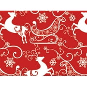 Pack of 1, Sleigh Ride 24" x 100' Gift Wrap Roll for Holiday, Party, Kids' Birthday & Special Occasion Packaging