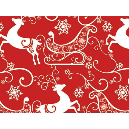 Pack of 1, Sleigh Ride 24" x 100' Gift Wrap Roll for Holiday, Party, Kids' Birthday & Special Occasion Packaging