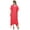 Coral Pink, variant on Bimba Casual Women's Teal Blue Short Sleeves Asymmetrical Hem Dress With Scarf - 8