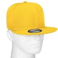 thumbnail image 6 of 2-pack Classic Snapback Hat Cap Hip Hop Style Flat Bill Blank Solid Color Adjustable Size Black & Gold, 6 of 6