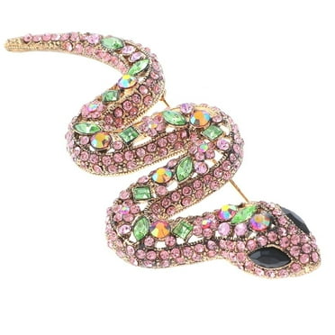 Large Crystal Snake Brooch
