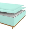 thumbnail image 2 of Sheet has Zipper Fitted Sheet, (Twin XL Size 39x80) 12 Inch Deep Pocket, 100% Egyptian Cotton, 800 TC, Solid Aqua Blue Color., 2 of 10