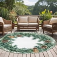 thumbnail image 4 of Round Rugs 6Ft, Green Botanical Round Area Rug Washable Indoor Throw Carpet, Pine Cones Needles Farmhouse Soft Non Slip Circle Rug for Office Cabinet Home Decor Aesthetic, 4 of 8