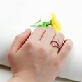 thumbnail image 3 of Uloveido Wedding Ring Bands Set, CZ Rose Gold Plated, 2 pcs, 3 of 7