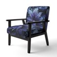 thumbnail image 3 of Designart "Fernes Bleues Indigo Calm II" Chaise d'Appoint Rembourrée - Fauteuil Moderne pour Chambre, 3 of 7
