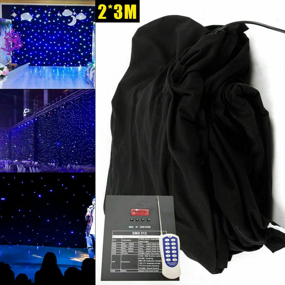 10x6.5ft Stage Star Light Led Backdrop Wedding Party Curtain Retardant Dj Pub