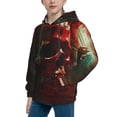 thumbnail image 2 of Daiia Red Dark Skull Abstract for Boys Fashion Hoodies & Sweatshirts with Kangaroo Pocket,Hooded Sweatshirt for Kid, Breathable& Moisture Wicking-Large, 2 of 6