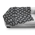 thumbnail image 3 of Aztec Soft Flannel Fleece Throw Blanket, Native Ornamental with Classic Victorian Damask Baroque Effects Pattern, Cozy Plush for Indoor and Outdoor Use, 50" x 60", Black and White, by Ambesonne, 3 of 6