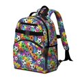 thumbnail image 2 of Football and Graffiti Multicolor Pattern Cute School Backpack Bag for School with Padded Back and Adjustable Shoulder Straps 15.25"x11.5"x5.25", 2 of 5
