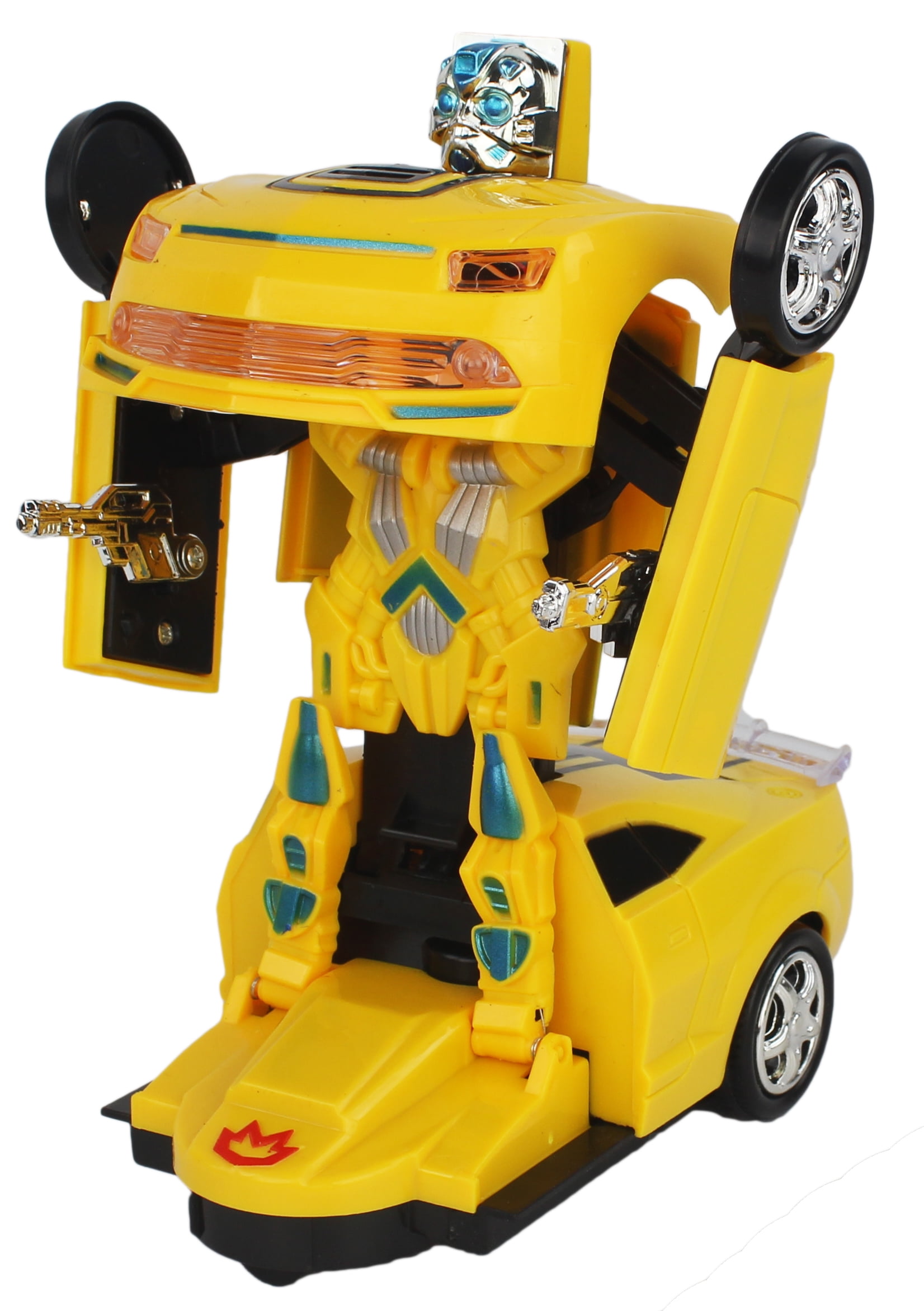 Light Up Transformers Bump And Go Car Autobot Yellow Car Toy Action Sound 