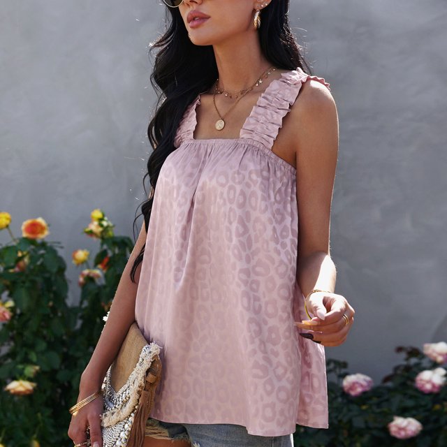 Camisetas sin mangas con volantes blusa sin mangas lavable elegante para ir de compras y citas ANGGREK Otros