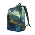 thumbnail image 2 of Naloa Canvas Backpack for Men Women Surfing Turtle Print Rucksack Casual Travel Daypack Large and Small Durable College Tote Satchel Bookbag for Teens, 2 of 5