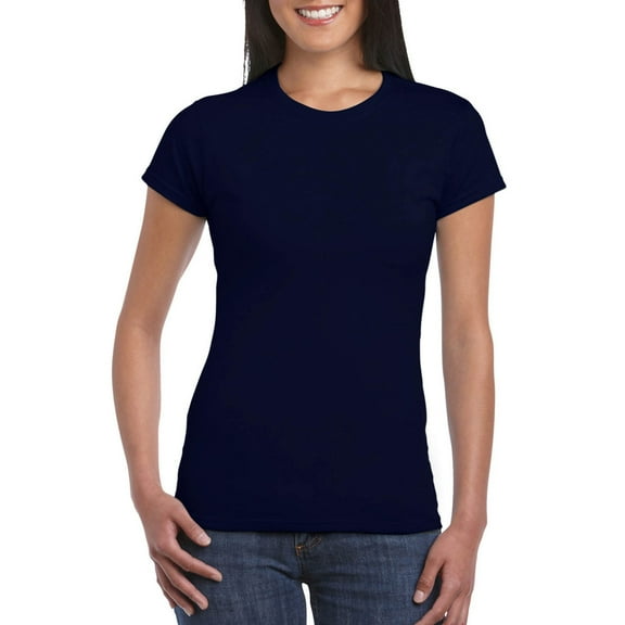 WNEGSTG Short Sleeve Shirts for Women Basic Cotton Crew Neck Slim Fit Tee Tunic Length T Shirt Navy