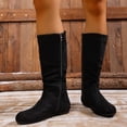 thumbnail image 7 of Women's Slip on Mid Calf Boots, Plus Size Suede Side Zipper Round Toe Casual Boots with Breathable Lining and Cushion Sole, Comfortable Footwear for Everyday Wear, 7 of 7