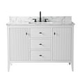 thumbnail image 6 of Vanity Art 48" Double Door Bathroom Vanity with Sink, Freestanding Storage Cabinet with Engineered Marble Top, Flip Down Tray, Drawer, and Shelf, 6 of 8