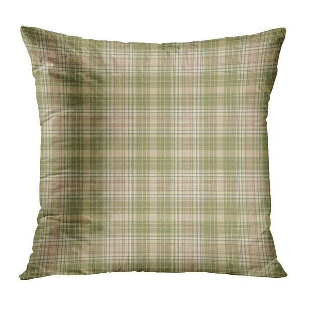 ECCOT Green Gingham Plaid Pattern Beige Grey Sage Abstract Autumn
