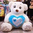 thumbnail image 2 of Peluches Oso Rechoncho Blanco ILY con Corazon Azul PELUCHERIA, 2 of 5